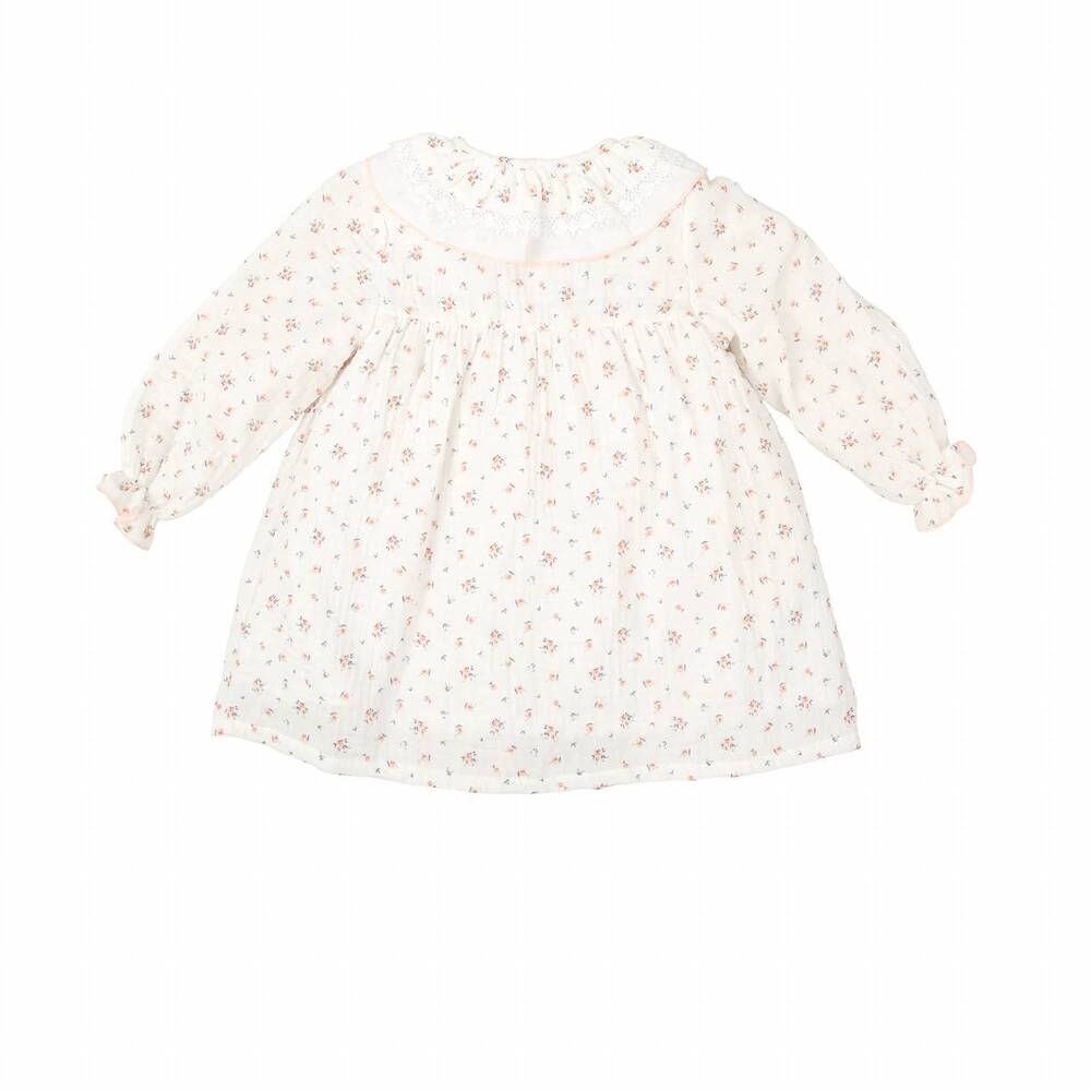 NEW BABIDU girl's araguaney dress in white/pink